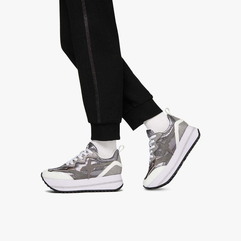 Basket W6YZ Charcoal Grey/White Femme | SLO-75283567